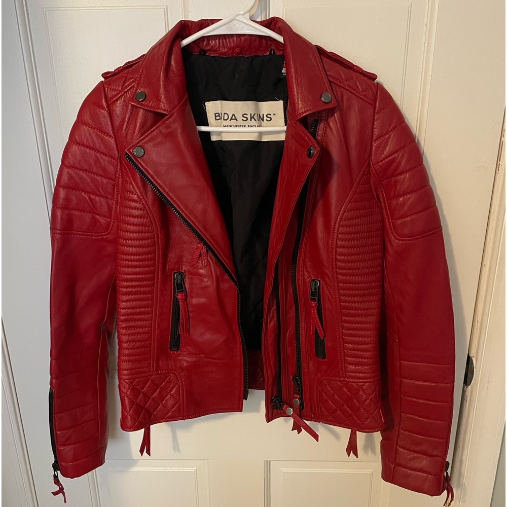 Boda Skins Authentic Red Leather Jacket